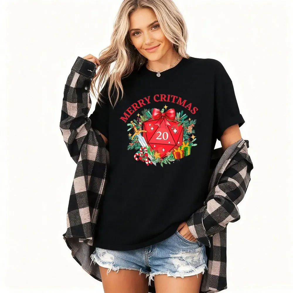 DND CHRISTMAS Shirt Merry Critmas Women TShirt D&d Christmas Gift Dnd Gifts Christmas Christmas Shirt Women Clothes