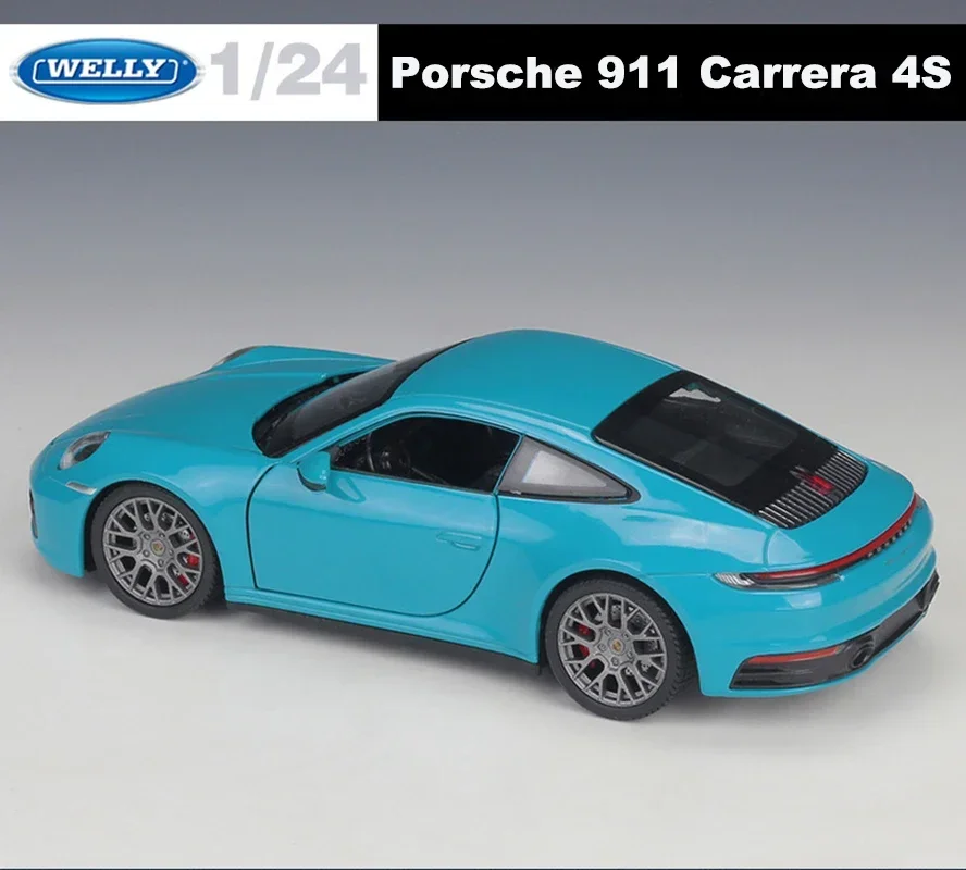 Welly 1:24 Porsche 911 Carrera 4S Coupe Alloy Sports Car - Diecast Metal Toy Model for Children\'s Gifts