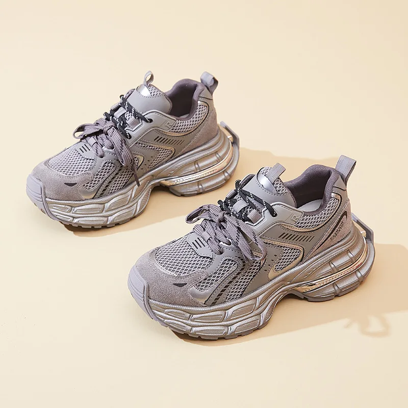 

Женские кроссовки Dad Shoes 2026: Новая корейская коллекция, модный тренд, на толстой подошве, спортивные, повседневные