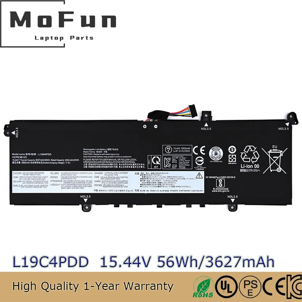 Original L19C4PDD 15.44V 56Wh Laptop Battery for Lenovo ThinkBook 13S 14s G2 ITL G2-20VA0005AU L19M4PDD L19D4PDD