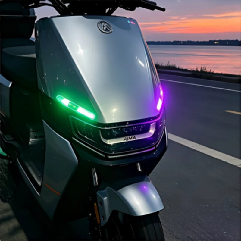 Motorcycle, electric vehicle, solar powered LED flash, car collision warning light, decorative light, door handle, anti scratch