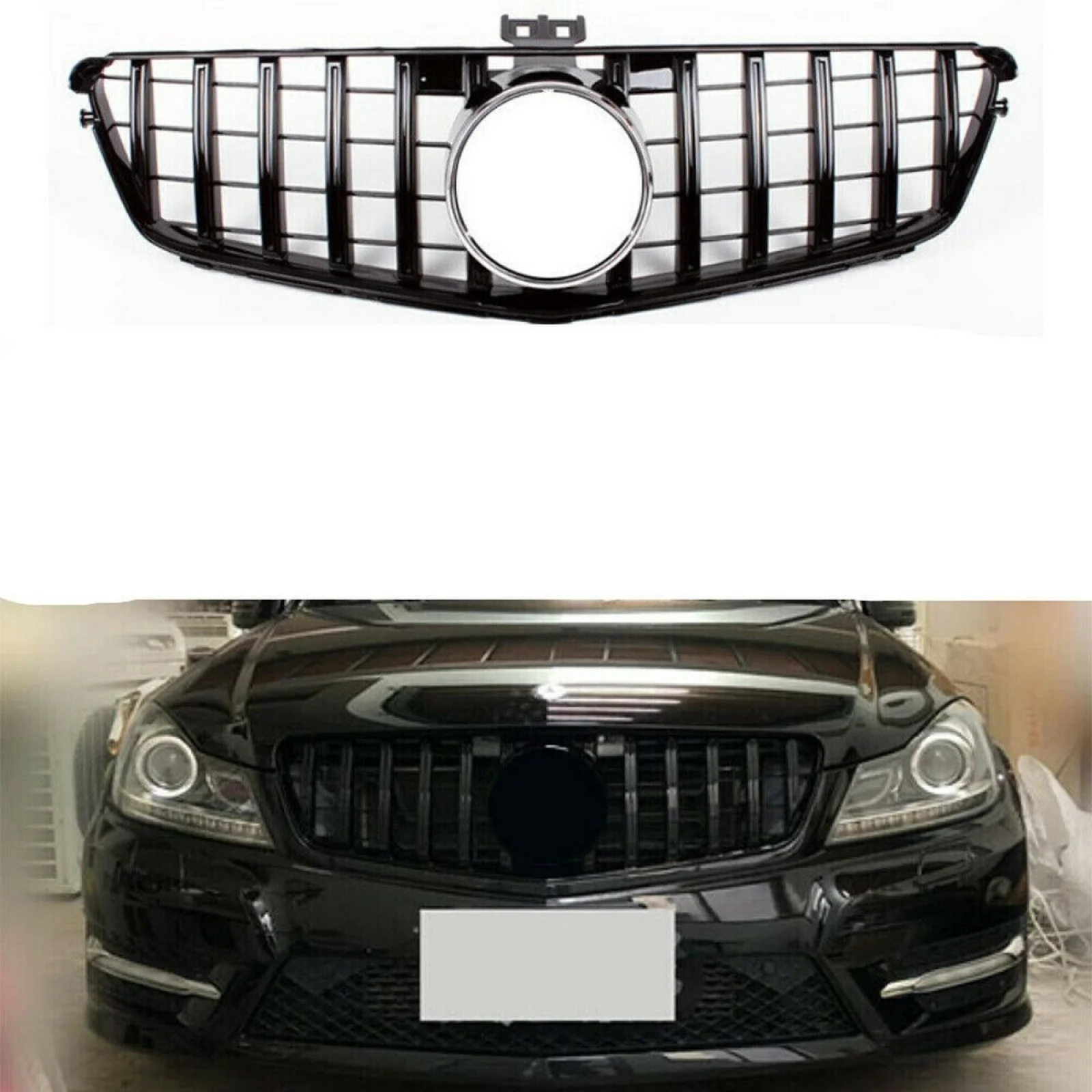 

Передняя решетка бампера для Mercedes Benz C Class W204 2008-2014 GT R C180 C200 Черный