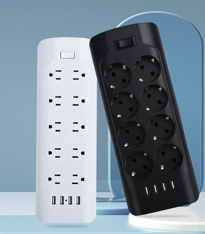 Multi-Functional USB Smart Power Strip Socket Waterproof Desktop Home Office Electrical Plug US UK Power Strip