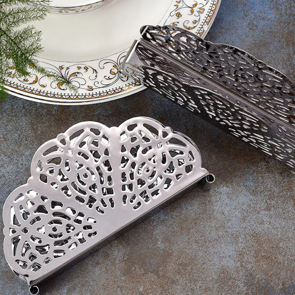 

Napkin Holder Storage Organizer Commercial Table Glass Stainless Guest Towel Modern for Banquet Horizontal