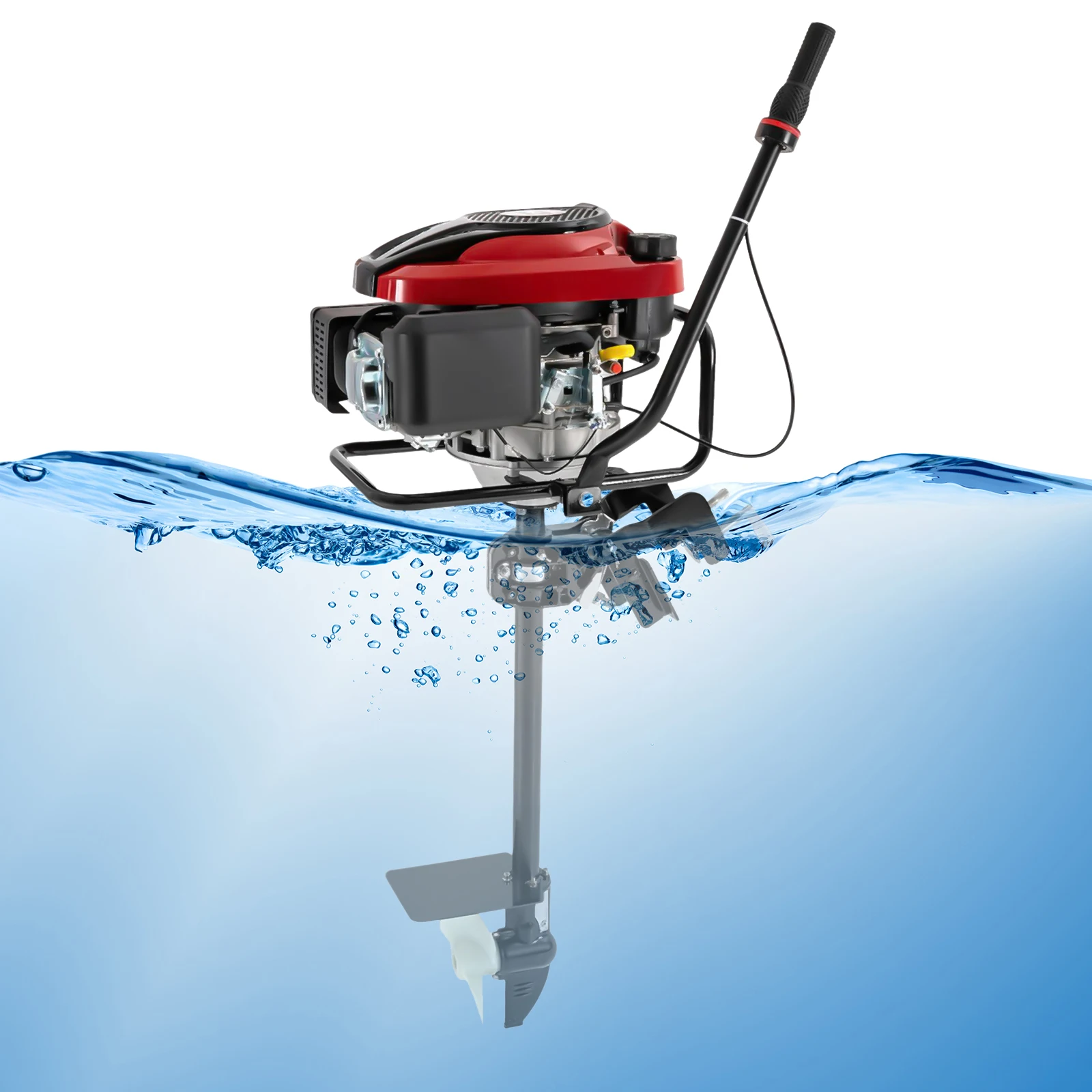 

4-Stroke 8HP Gasoline Outboard Motor, 360° Rotating Air-Cooling Boat Outboard Engine, Adjustable Marine Motor With 1.5L Fuel Tank For Kayaks, Canoes, Dinghies, Inflatable Boats