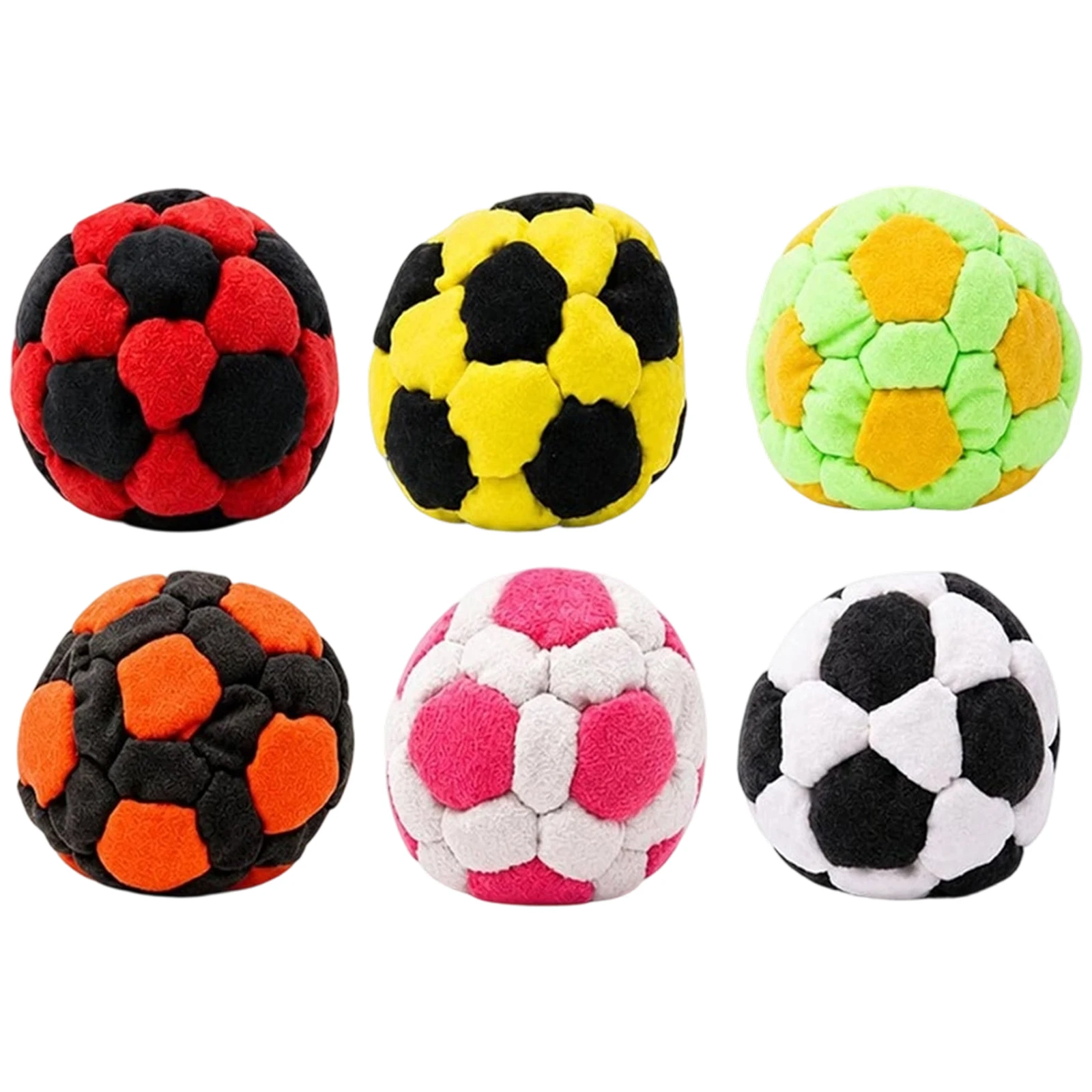 

6Pcs Portable Football Sandbag Multi-Purpose Filled Kick Footbag Soccer Juggling Plush Balls for Adults Beginners Outdoor Party