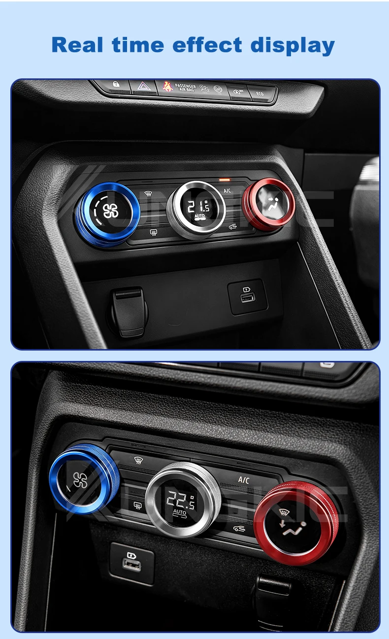 Für Dacia Sandero 3/Sandero Stepway III 2021 2022 2023 2024 2025 2026 Dacia Jogger Klimaanlagen-Einstellknopfringe ﻿ Zentrales Zubehör – Detail 8