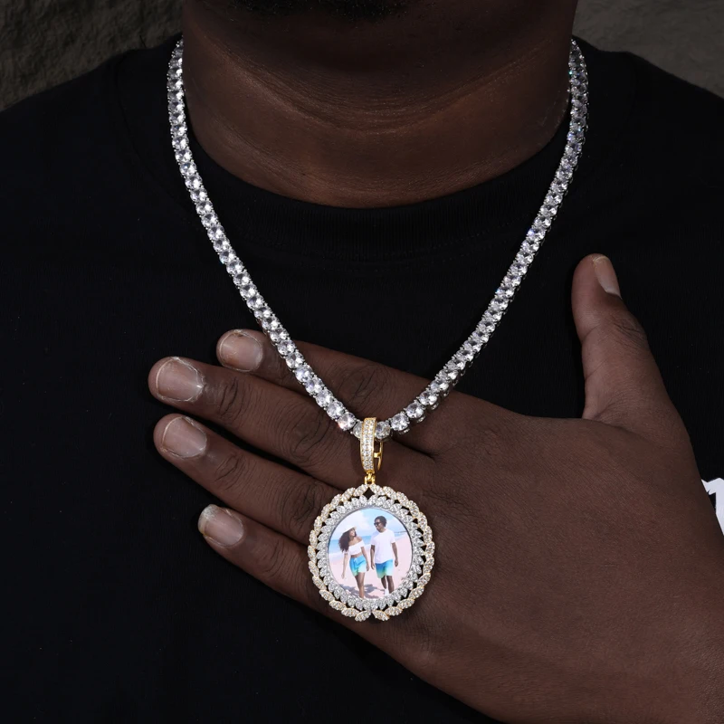 القمح رئيس ميداليات مخصصة صور قلادة للرجال الهيب هوب مجوهرات مثلج خارج قلادة مخصصة محفورة اسم الذاكرة هدية