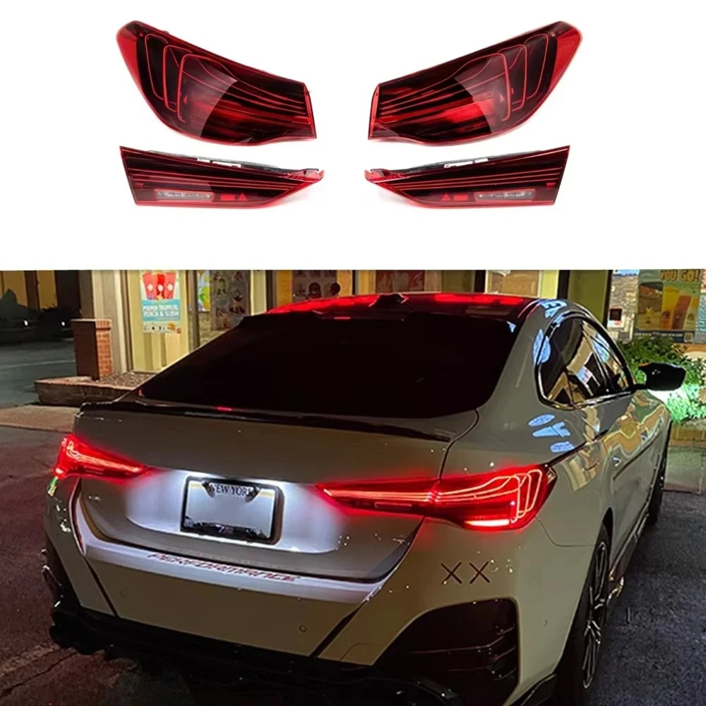 Pair Red LED Tail Light Assembly for 4 Series M4 G82 G83 G22 G23 CSL Style 2020-2024 Rear Lamp Car Lights