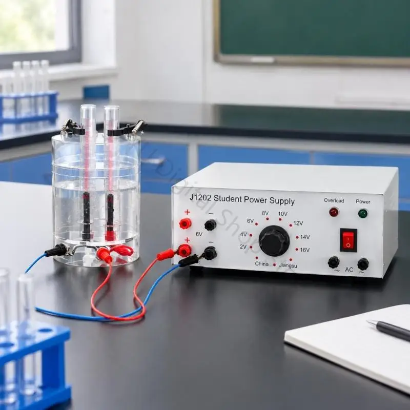 96BA Physics Teaching Electrolysis Apparatus with Clear Vessel and Electrode Setups