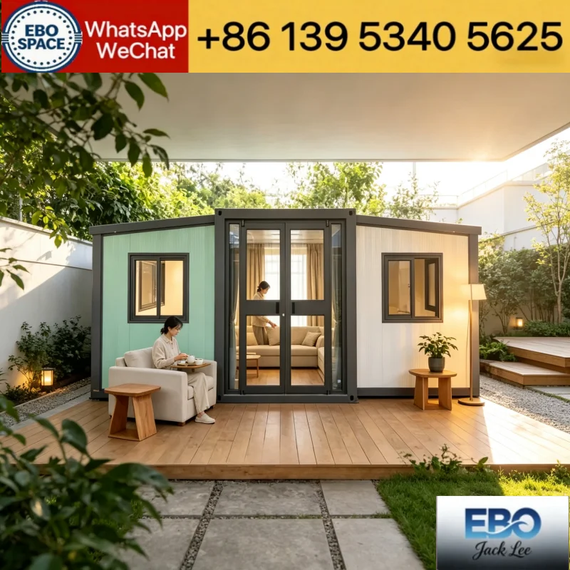 Low Cost 20 Foot Folding Container Prefab House Soundproof Anti-Rust Mobile Home For Farm Backyard Granny Flat