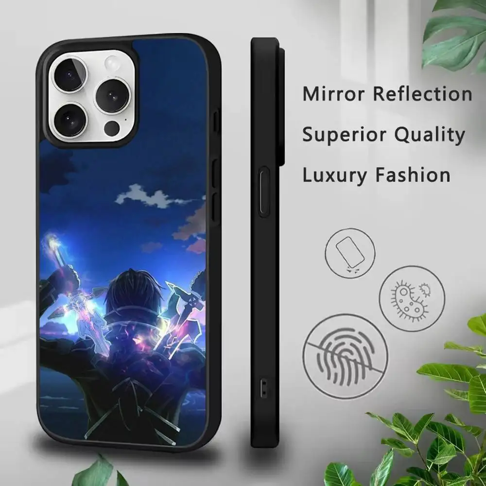 حافظة هاتف Sword Art Online SAO Kirigaya لهاتف IPhone 17,16,15,Pro,Max,Air,14,Plus,13,12,11 Magesafe غطاء شحن لاسلكي