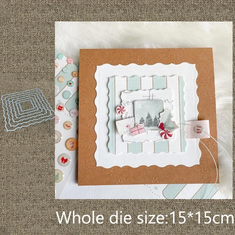 

Новый дизайн, металлическая вырубная форма-трафарет для декоративной вырезки, квадратная рамка, для скрапбукинга, вырезания, альбомов, бумажных открыток, тиснения