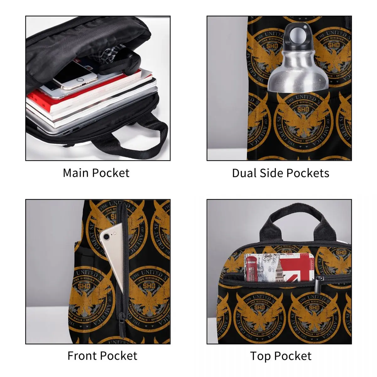 Game Tom Clancys The Division SHD Seal Backpack Daypack Large Capacity Kids BookBag School Bag Shoulder Bags for Men Women view 5