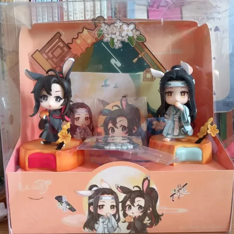 Anime Mo Dao Zu Shi Action Figure Set Wei Wuxian Lan Wangji Mid-autumn Series Invite Month Stand Collection Model Gift