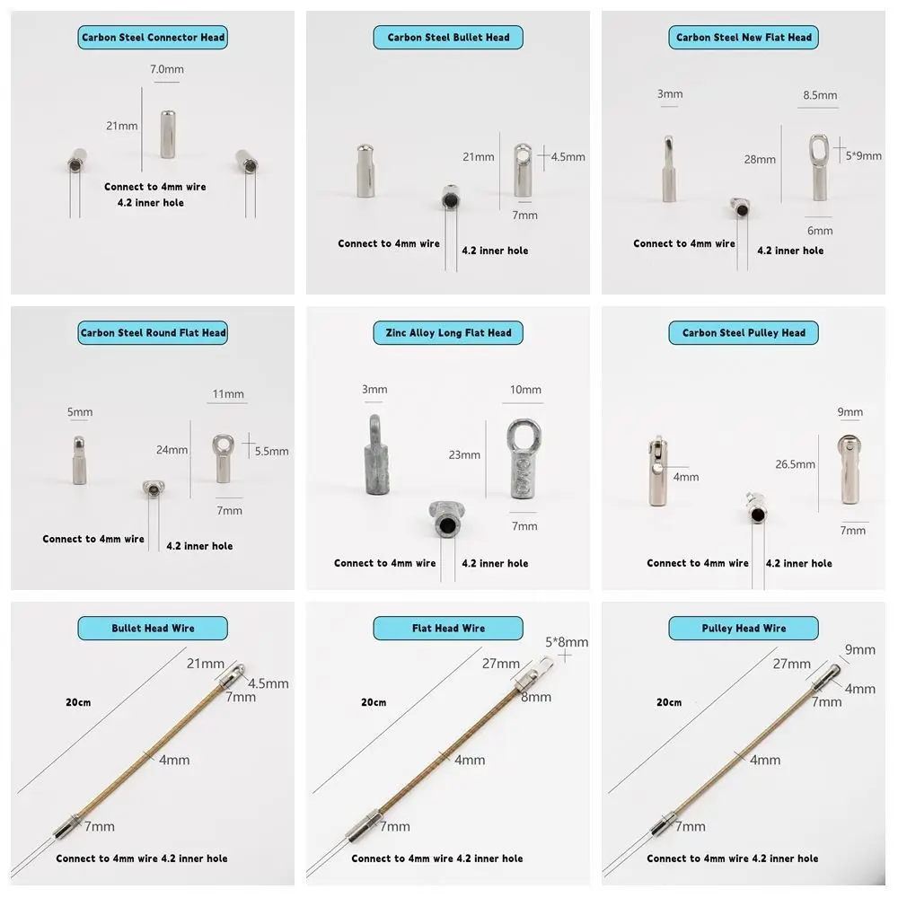 Carbon Steel Wire Puller Connector Head Connect To 4mm Wire Cable Puller Accessories Automatic Thread Guide Electrician Tools