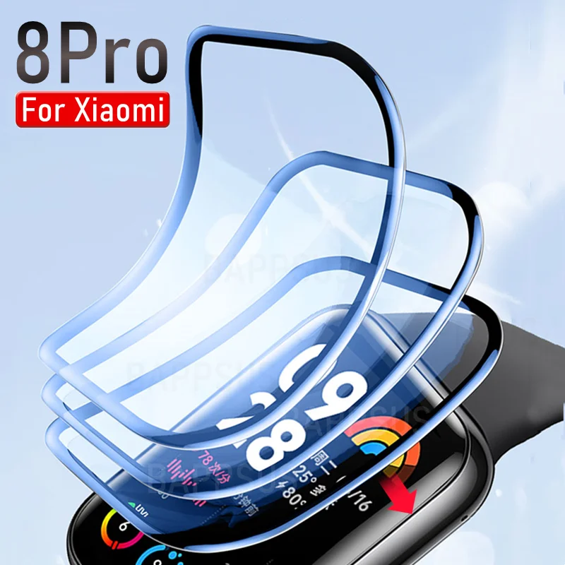 

1/5 шт. 3D изогнутая Гидрогелевая пленка для Xiaomi Mi Band 8 Pro Полное покрытие Защитная пленка для Mi Band8 Pro 8Pro не стекло