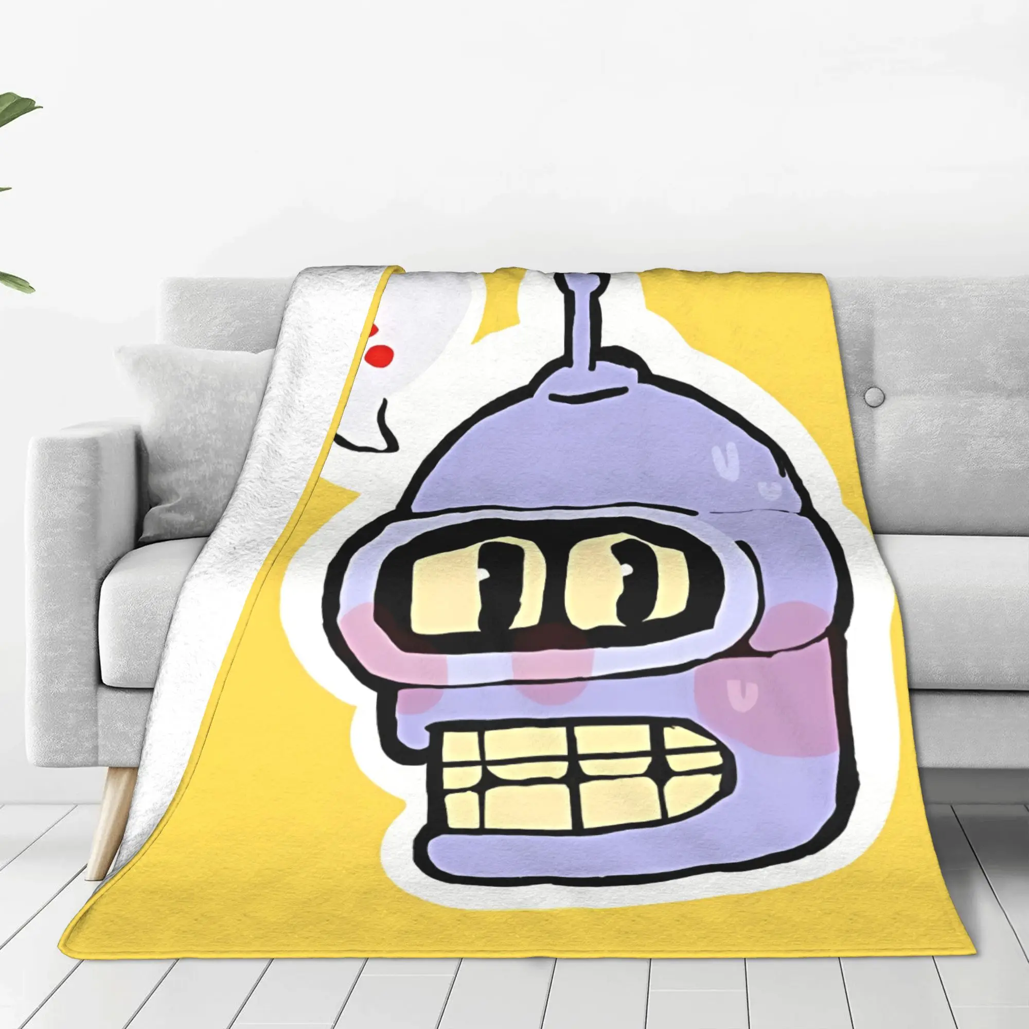 1PC Metal Robot  Futurama Home Room Decorations Winter Blankets For Adults Bedding Home Interior Sofa Knee