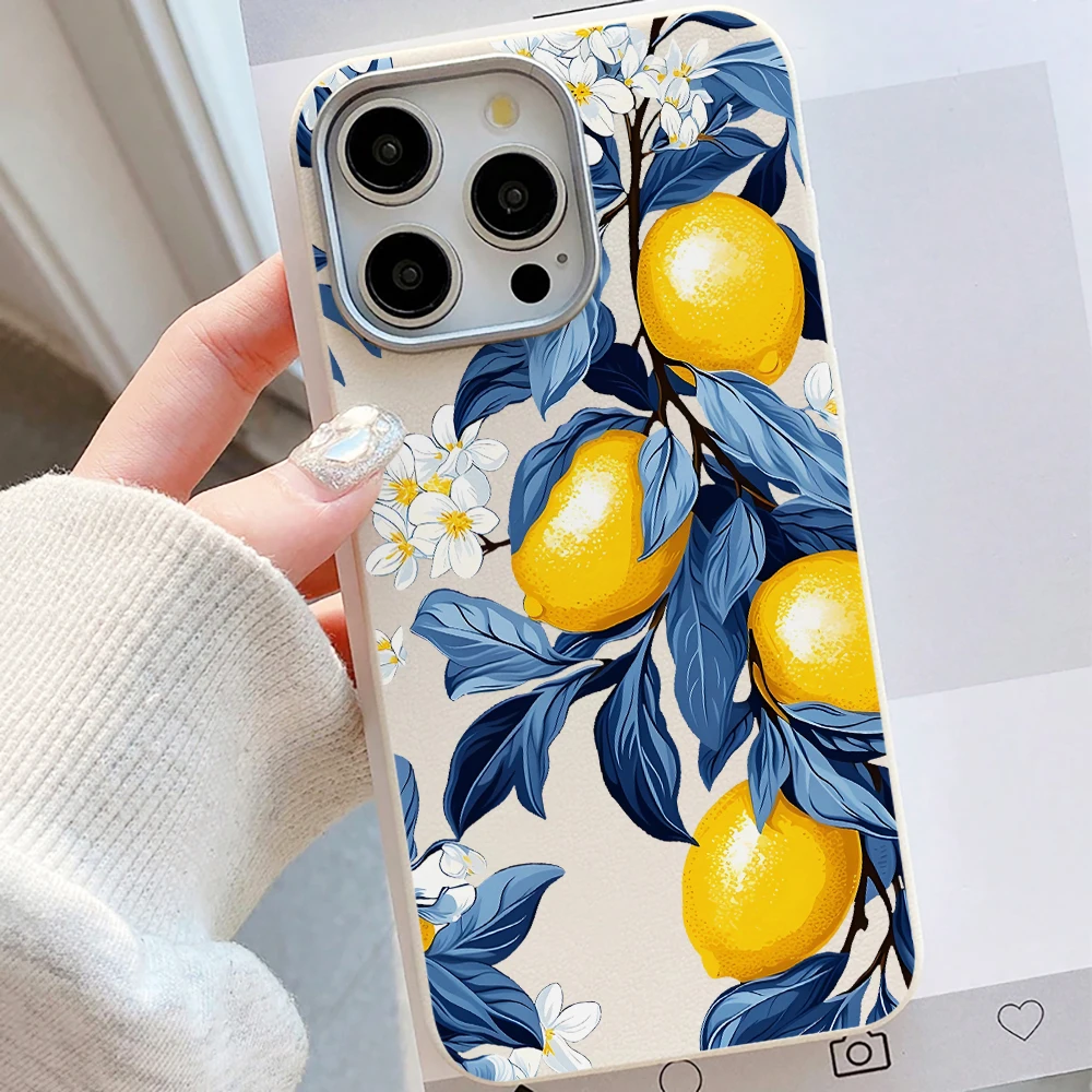 Blue Leaves Yellow Lemon Phone - Phone Cases Xiaomi 15 recension och pris