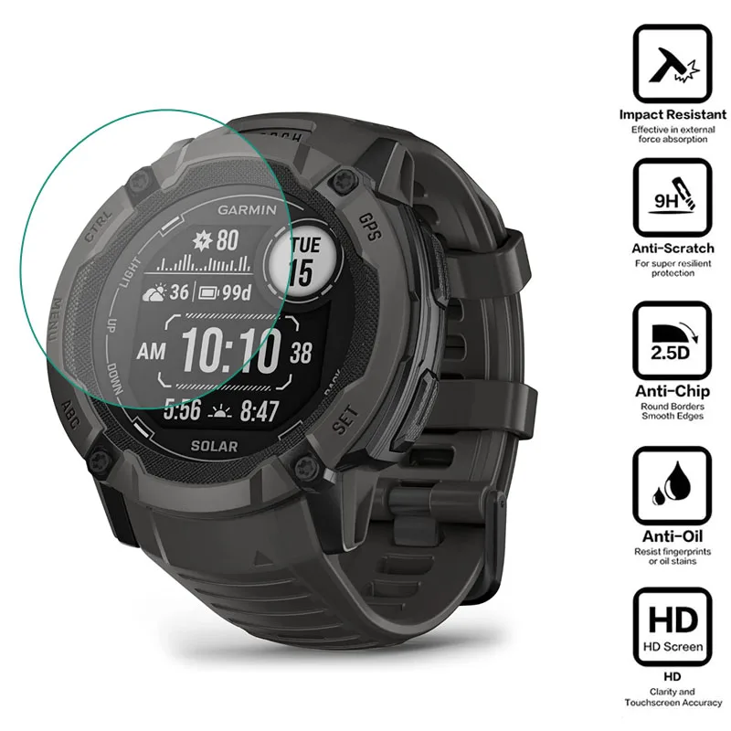 Twarde szkło Smartwatch HD Folia ochronna do Garmin Instinct 2X Solar (taktyczna) Osłona ekranu Akcesoria do inteligentnych zegarków