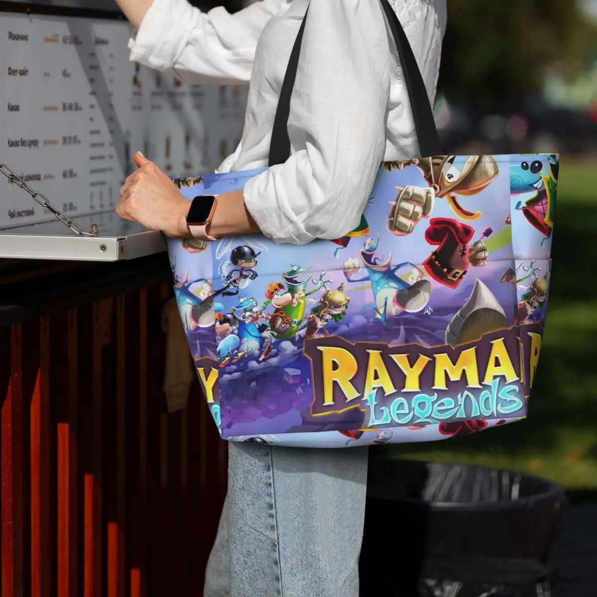 ألعاب الكرتون Rayman Legends حقيبة حمل على الشاطئ حقيبة رياضية للصالة الرياضية واليوجا واق من المطر حقيبة حمل كبيرة للنساء حقيبة سفر حقيبة لياقة بدنية