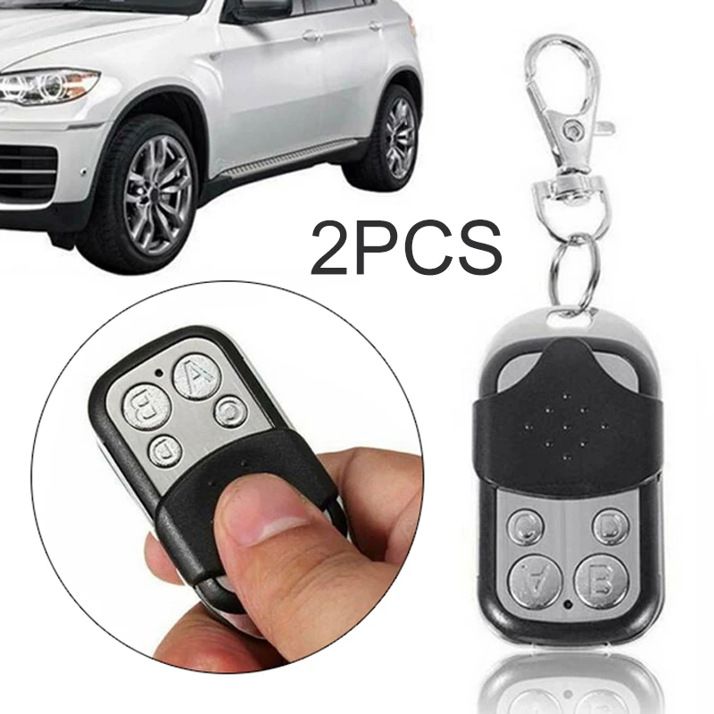 2x Universal Cloning Remote Control Key Fob for Car Garage Door Electric Gate