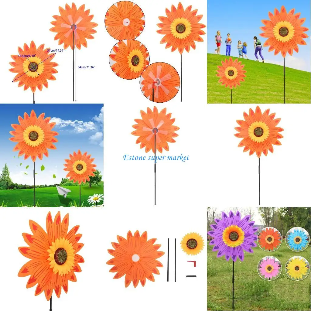 

090B Large Double Layer Windmill Wind Spinner Kids Yard Garden Decor