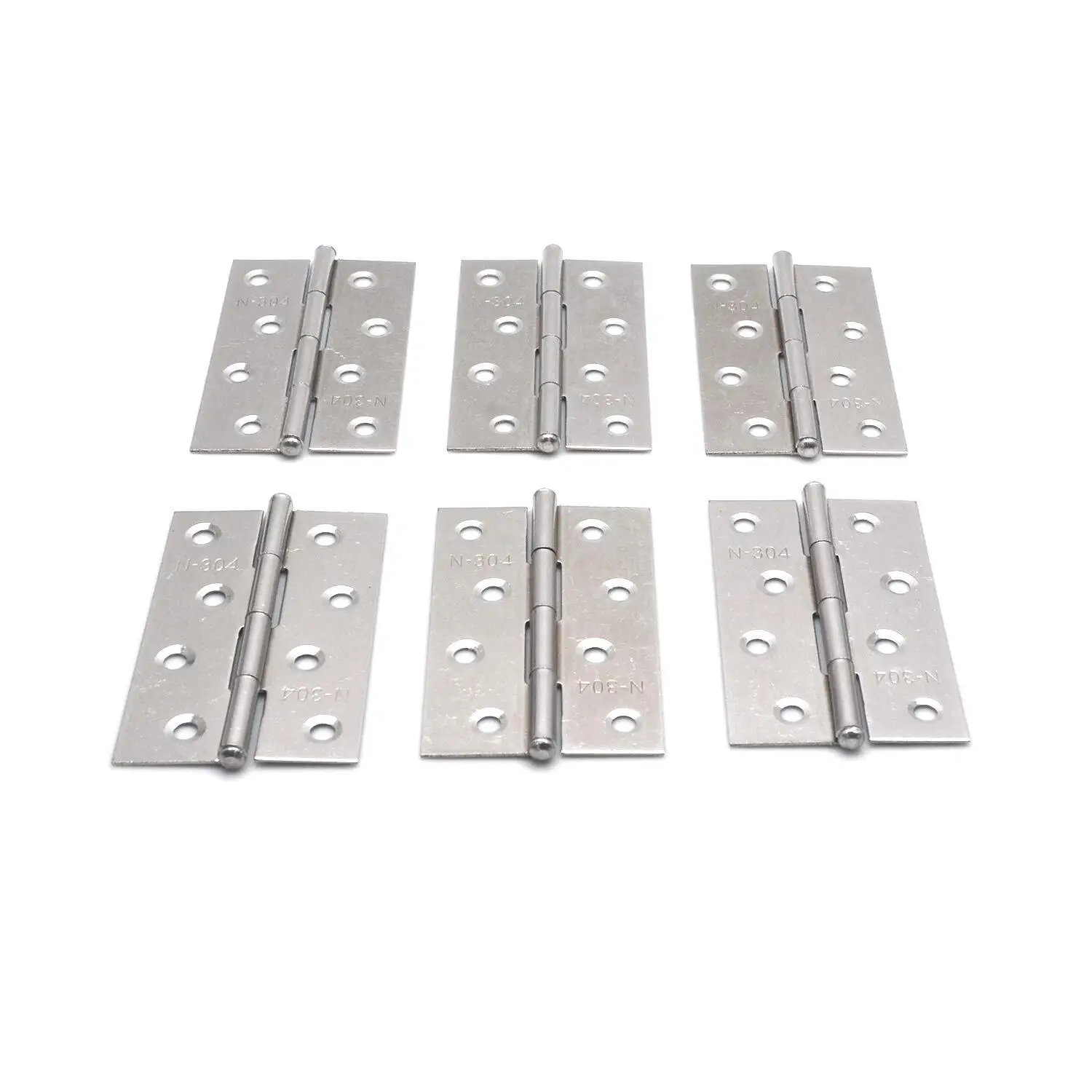 Set of 6 Stainless Steel 3.5-Inch Door Hinges for Cabinets & Furniture - Durable Hardware