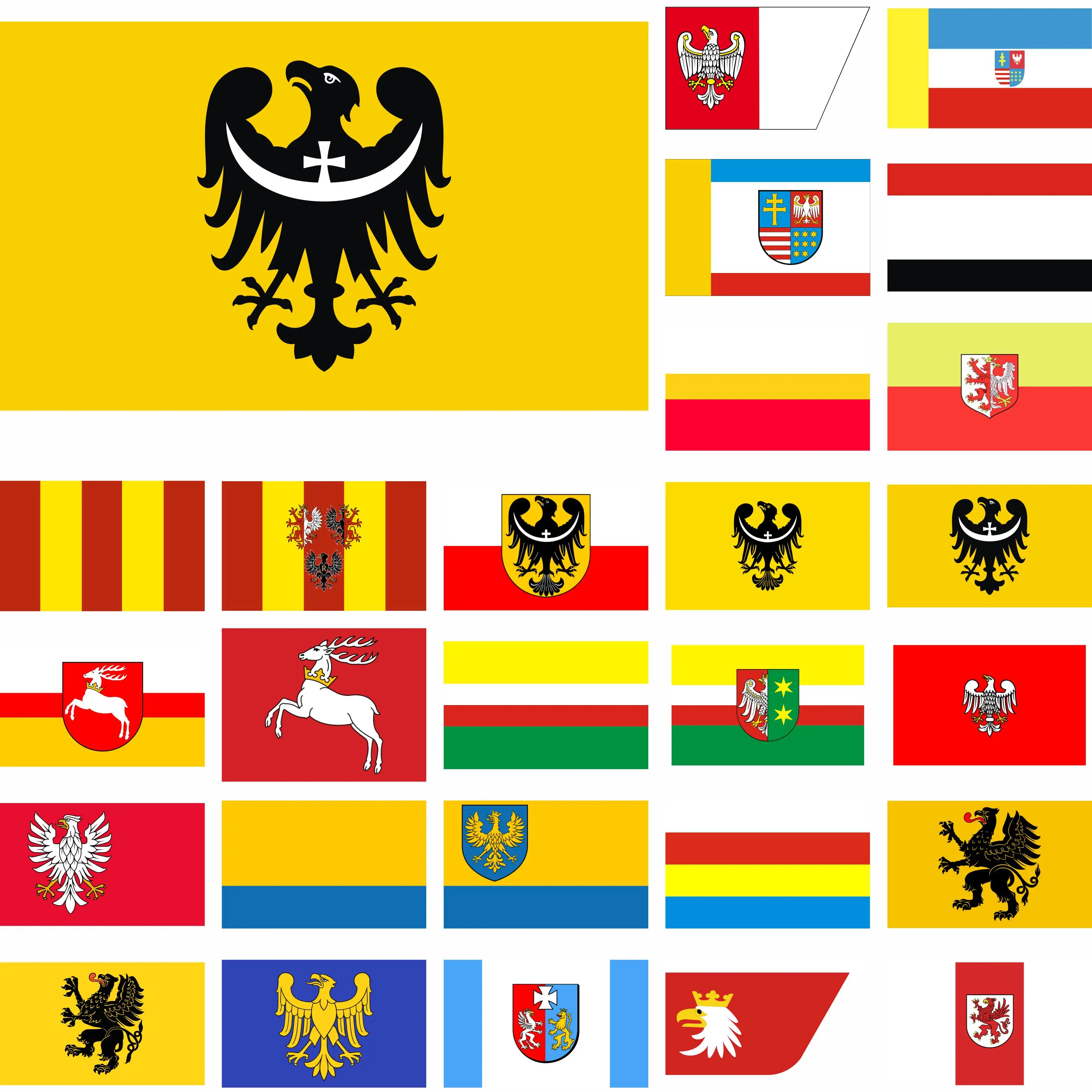 

Poland Lower Silesian State and Wrocław City flag Warmian-Masurian banner 3x5ft 90x150cm Double sided printing Holy Cross flags