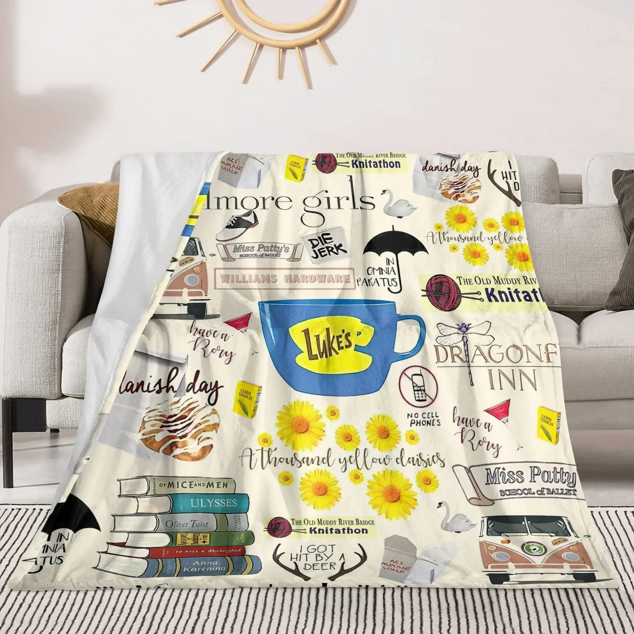 Gilmore I Drink Coffee Like Blanket for Girl Soft Sherpa Blankets, All Season Premium Fluffy Flannel Throw Sofa Bed