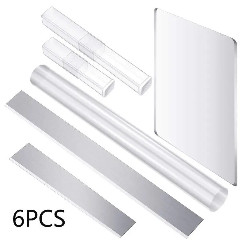 6Pcs/Set Acrylic Clay Roller Shape Polymer Clays Cutters Carbon Steel Blades For DIY Shaping Modelling Sculpting Ceramic Tools