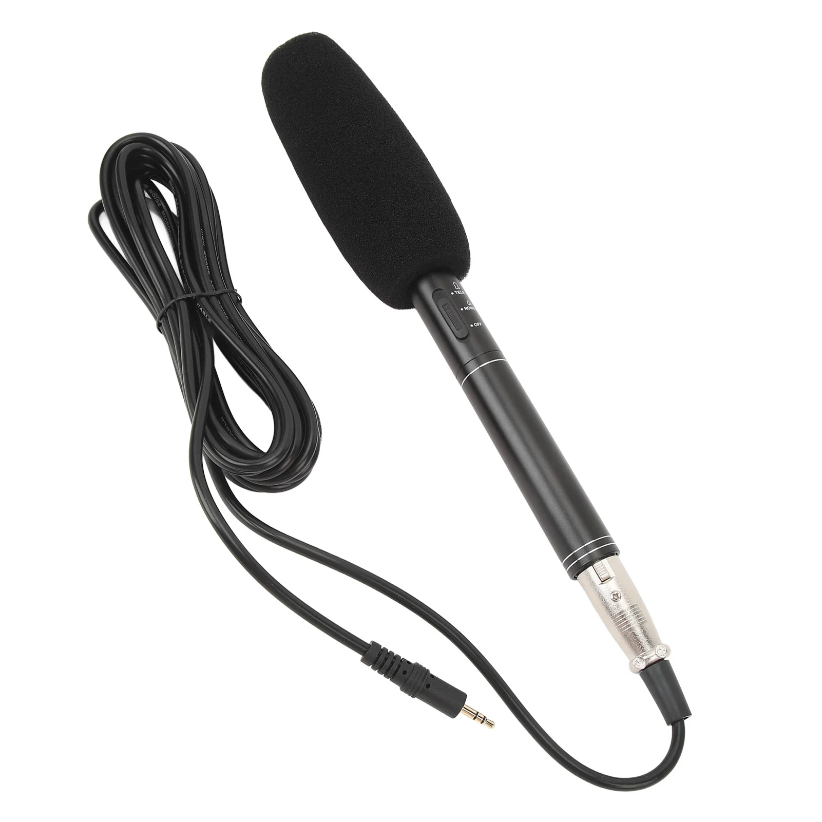 Professional Shotgun Condenser Microphone Cardioid Handheld Mic with 3 Pin XLR Interface for Television News Reporter Interview