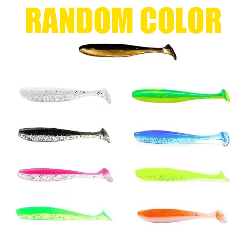 Angelköder-Set mit weichem Schwanz, 55/65/75 mm, Schwimmköder, Silikon-Wobbler, für Barsch- und Karpfenangeln, Angelzubehör, zufällige Farbe, 10/50/100 Stück. – Detail 3