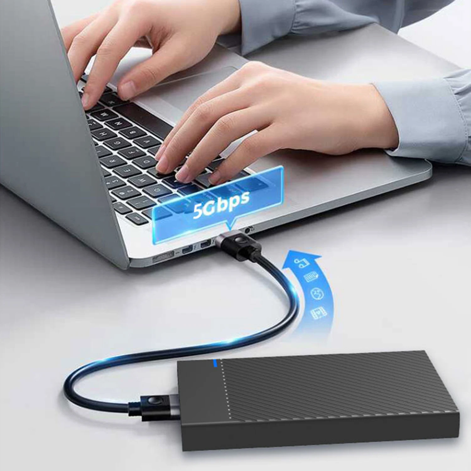 UTHAI 2.5-Inch External Hard Drive Enclosure USB 3.0/5Gbps Type-C SATA Interface Portable Serial Port Compatible with Computer