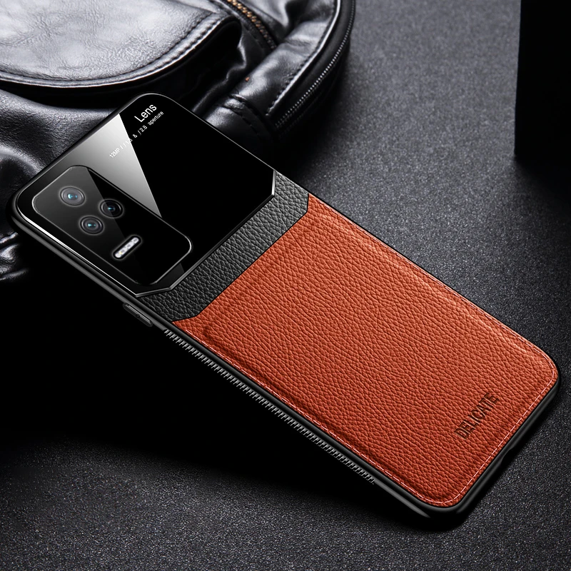 for xiaomi poco f4 5g case leather mirror Shockproof bumper protect phone cover for poko poxo little f4 f 4 pocof4 back cases