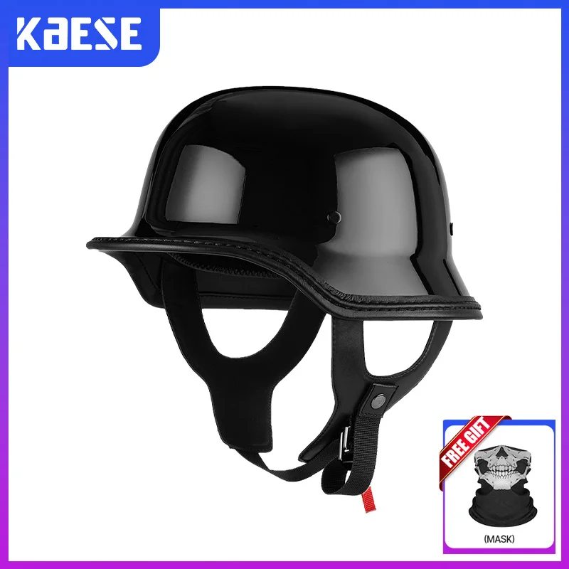 Half Face Helmet Fiberglass Motorcycle Helmets German WW2 Helmet Fiber Glass DOT Approved FRP Shell Safety Cap for Men Women