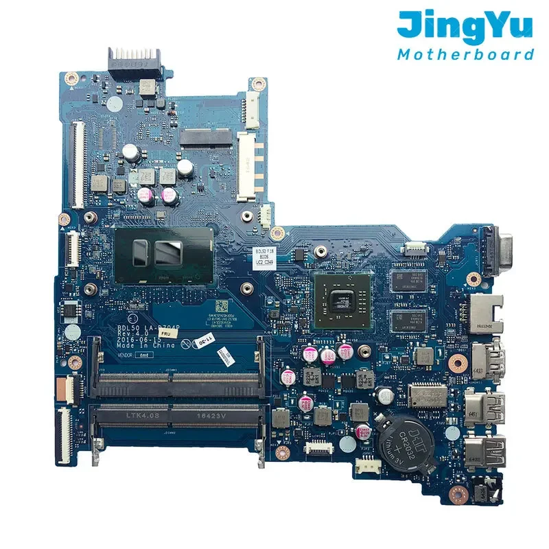 For HP Pavilion 15-AY 250 G5 Laptop Motherboard LA-D704P Mainboard with CPU Core I3-6006U I5-6200U I7-6500U  AMD GPU 2G