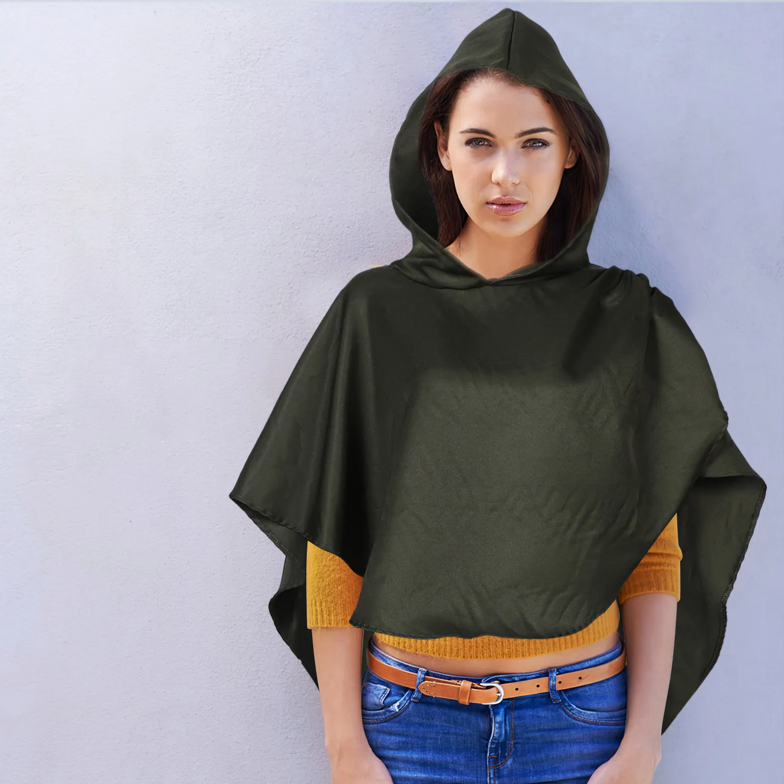 

Medieval Hooded Cape Cosplay Halloween Cloak Renaissance Coat Accessories Woman