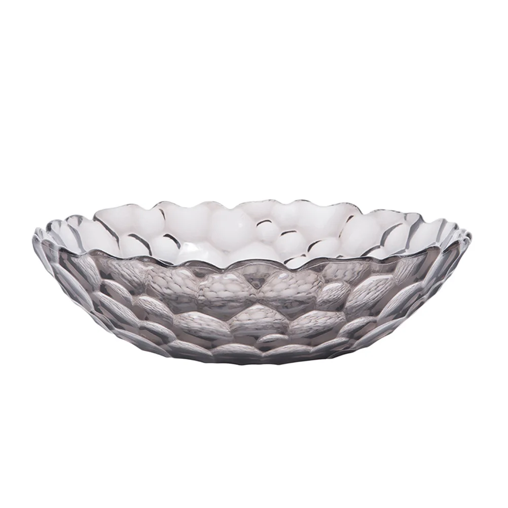 

Honeycomb Design Snack Dry Fruit Box Black Glossy Plastic Plate for Serving Candy Fruits Biscuits Appetizer Plates Deep Plastic