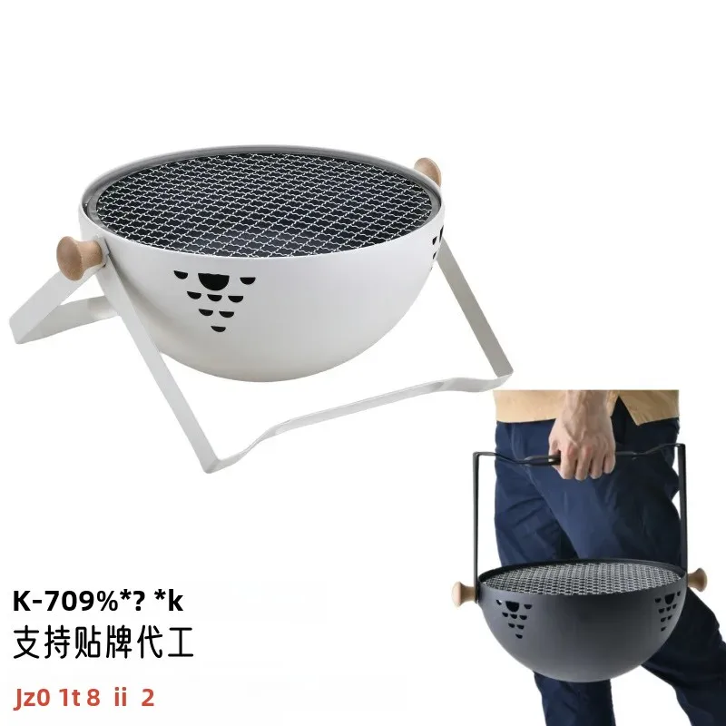 شواية شواء محمولة من الفولاذ المقاوم للصدأ للاستخدام المنزلي في الفناء والتخييم - مثالية للحوم والشاي