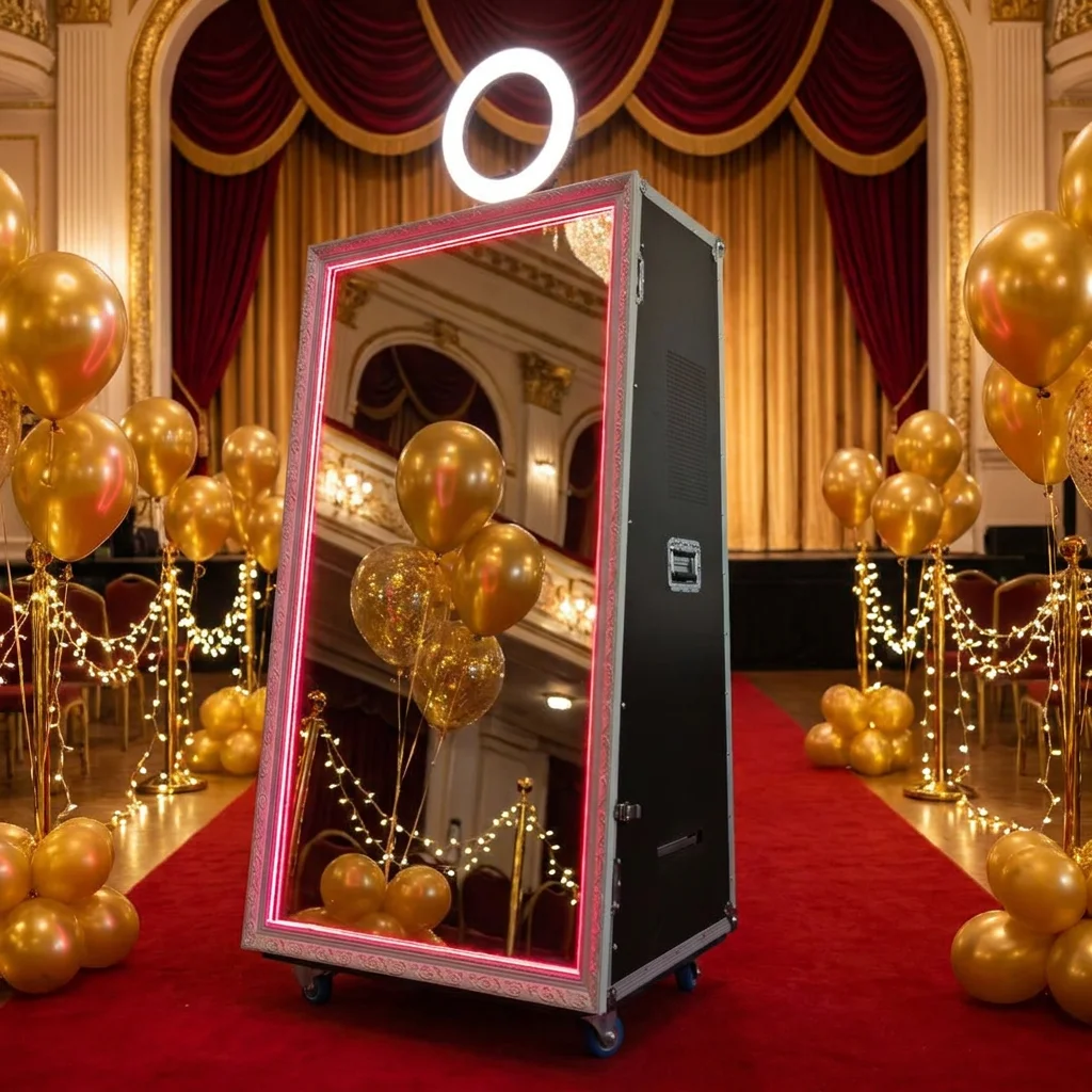 55-Inch 65-inch portable Magic Mirror photo booth for weddings with   and printer