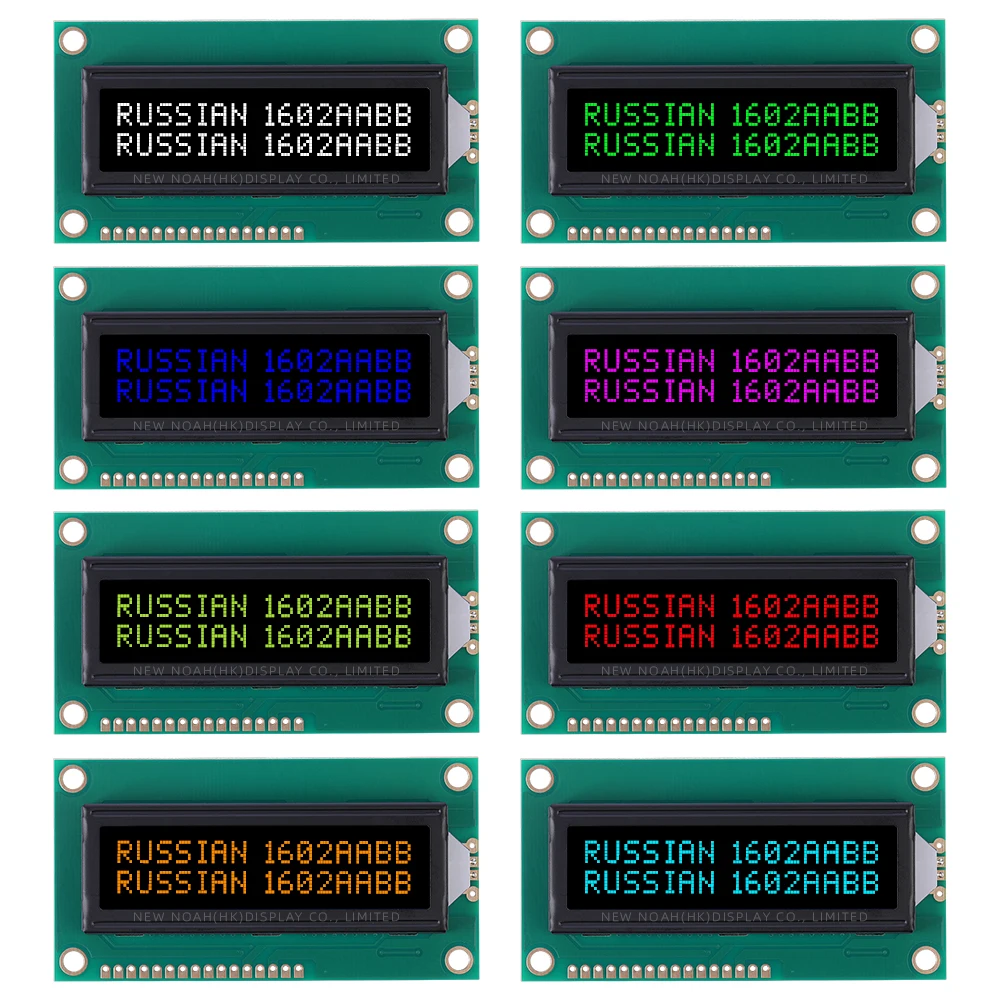 Contrôleur ST7066U intégré, technologie LCD multilingue, 16x2, 84x44mm, 16 broches, contrôle industriel, russe, BTN, film noir vert, 1602C2