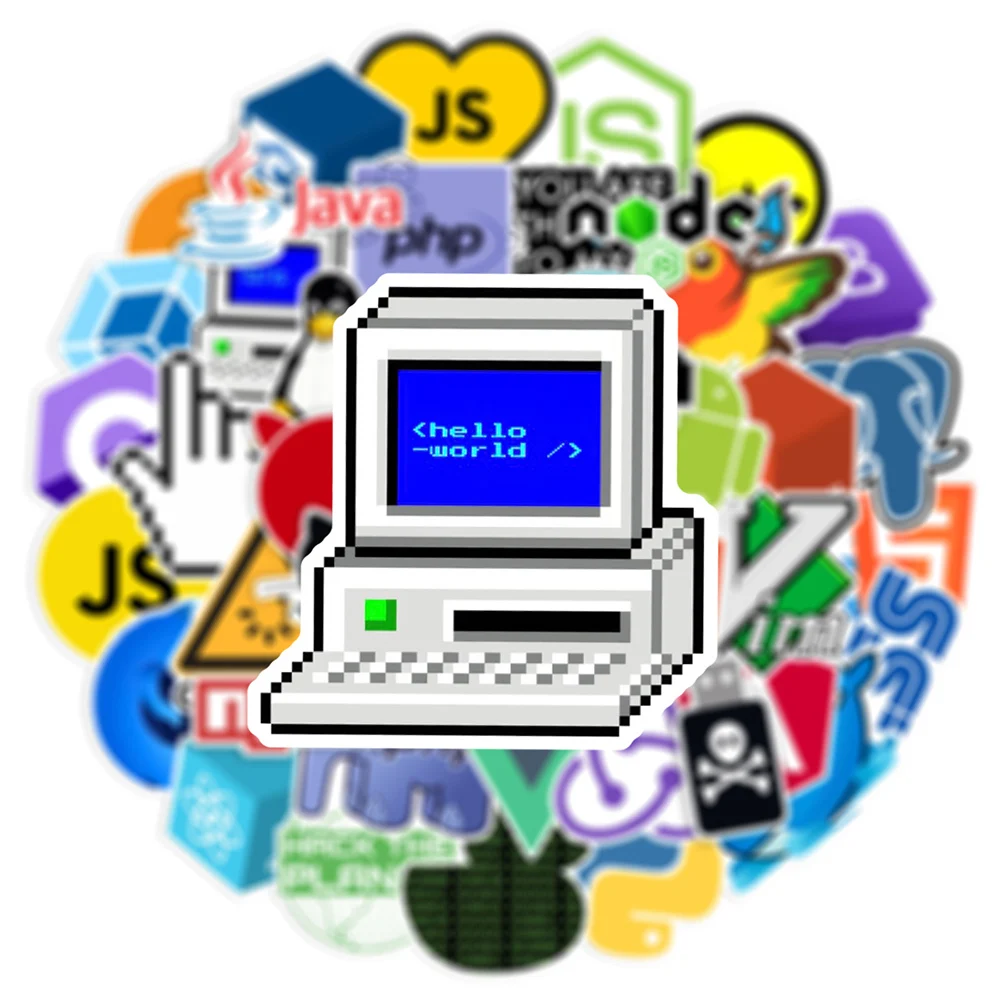 10/30/50個のプログラミングインターネットオタクphpドッカーhtmlステッカーjava diy防水電話ノートパソコンのスケートボード荷物ステッカーのおもちゃ