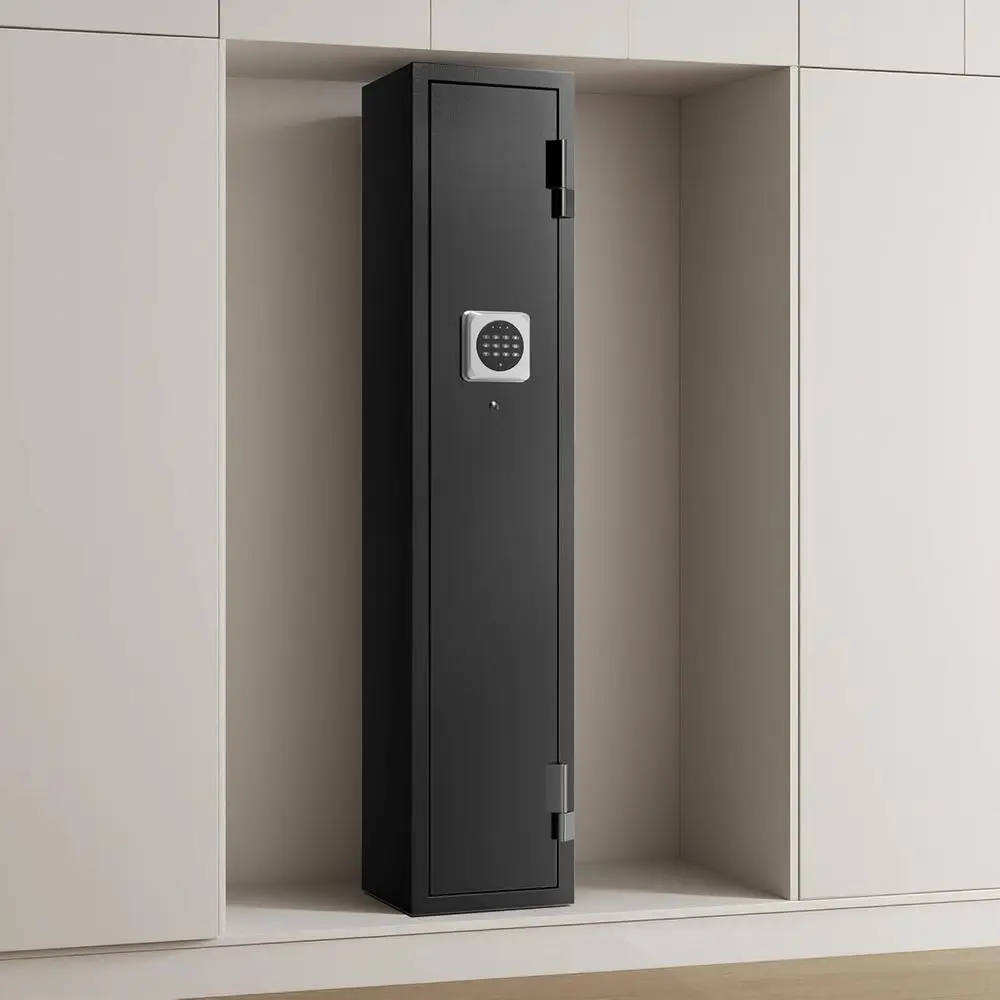 Dual Alarm 2-3 Gun Safe for Rifles and Pistols, Home Gun Cabinet with Gun Rack for Safety