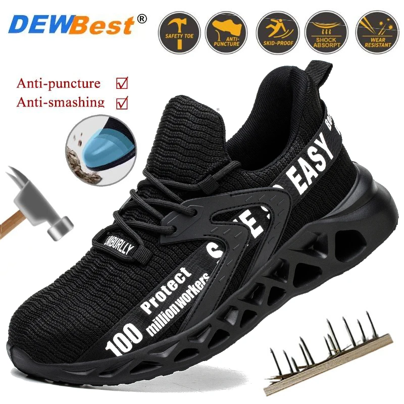 Men's All-Season Impact- and Puncture-Resistant Safety Shoes: Comfortable, Breathable, and Sporty Protective Footwear