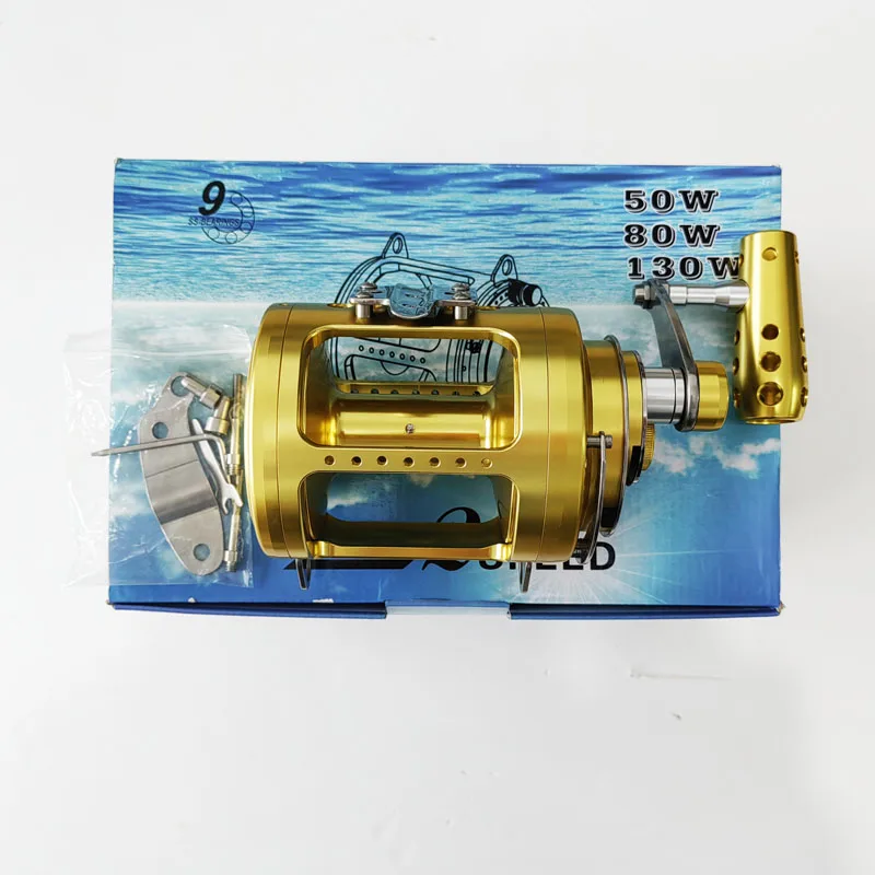 

High Quality 15w 20w 30w 50w 80w 130w Full Metal Shark Tuna Fishing Reels Ocean Boat Saltwater Big Game Trolling Reel