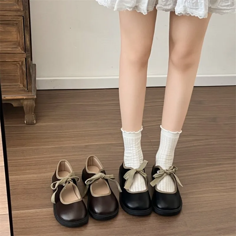 2026 New Women Flats Shoes Summer Moccasin Fashion Creepers Lady Loafers Ladies Lace Up Platform Shoes Mary Jane Shoes