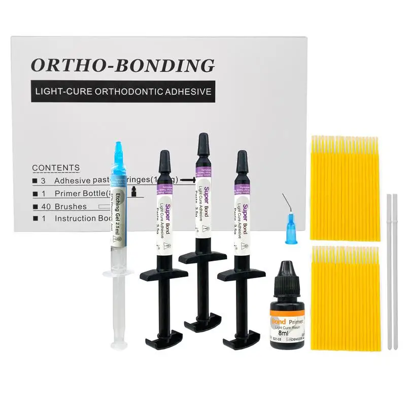 Original Dental Light-Cure Orthodontic Adhesive Kit Bracket Bonding Resin Primer Band Cement Glue Bonding Repair Lab Material