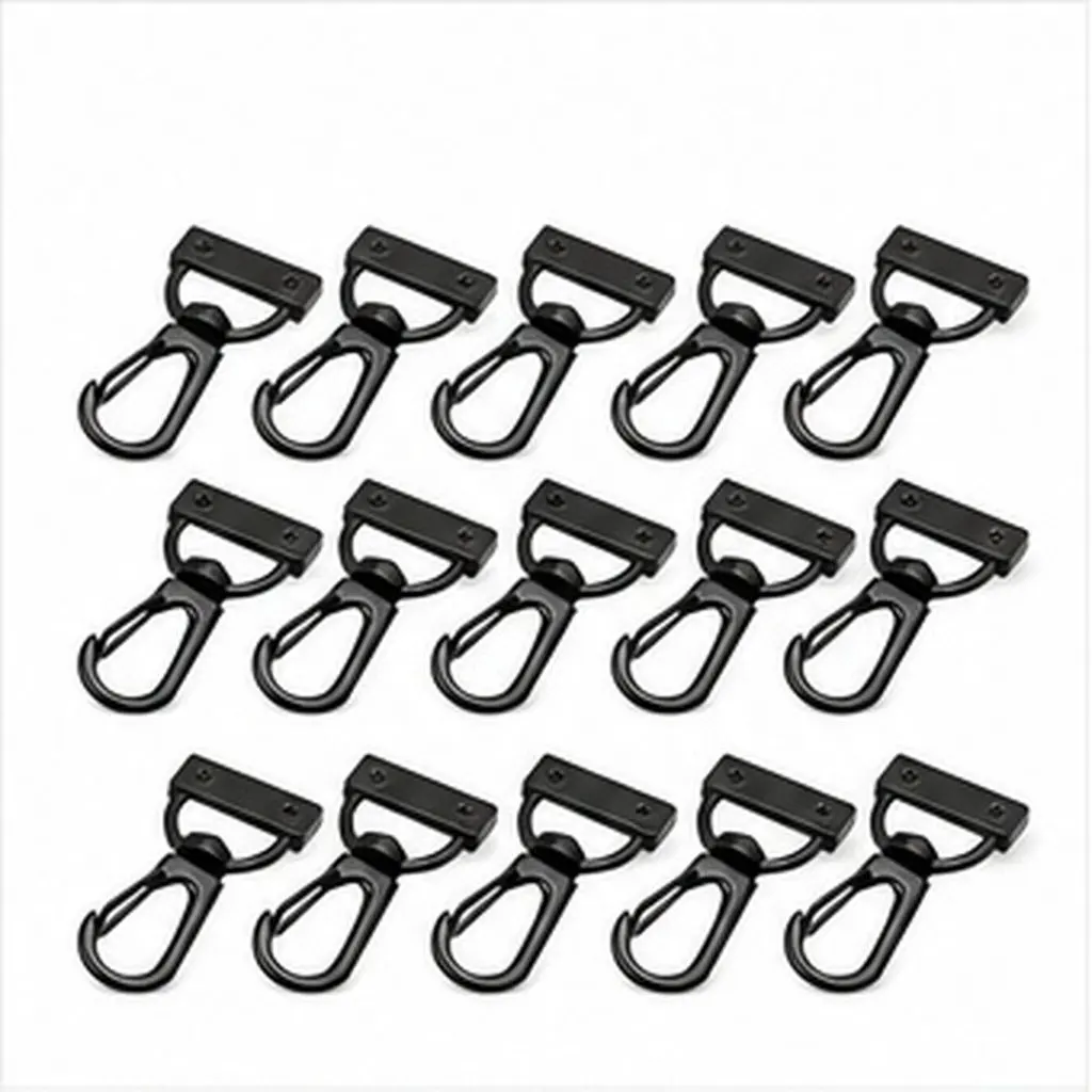 20pcs Black Lobster Claw Clasps with Swivel D-Rings, 28mm Metal Keychain Hooks for Lanyards & Pendants