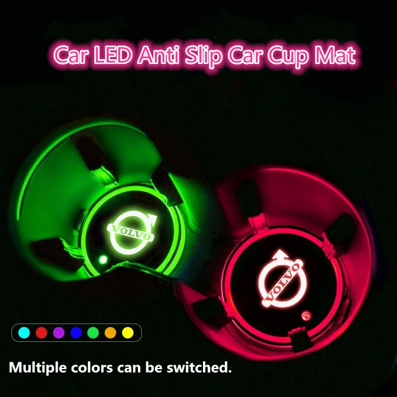 2pcs automotive LED water coaster multi-color switching is suitable for Volvo v40v 60s6ls90xc60xc90t4t5t8 luminous modified lamp